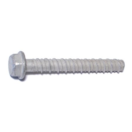 RED HEAD Tapcon Concrete Screw, 1/2" Dia., Hex, 4" L, Steel Zinc Plated, 25 PK 08868